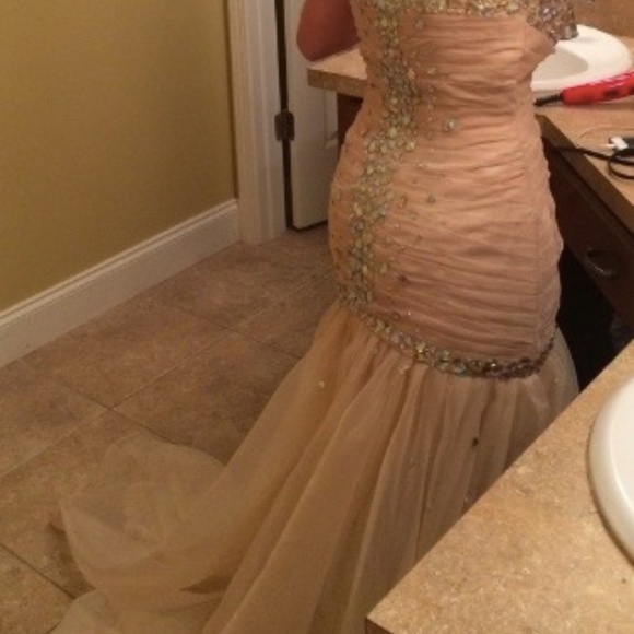 Champagne/Gold/Cream Mermaid Prom/Formal Dress - Picture 3 of 7